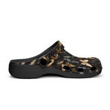 Classic Clogs Black and Gold Butterlies