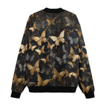 Bomber Jacket Black and Gold Butterlies