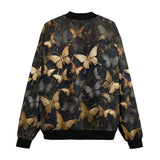 Bomber Jacket Black and Gold Butterlies