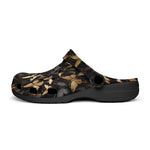 Classic Clogs Black and Gold Butterlies