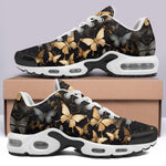 Air Cushion Sneakers Black and Gold Butterlies