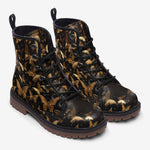 Leather Boots Golden Butterflies