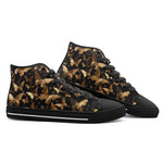 High-Top Canvas Shoes Golden Butterflies