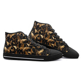 High-Top Canvas Shoes Golden Butterflies