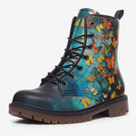 Leather Boots Colorful Butterflies Art
