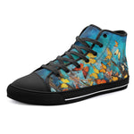 High-Top Canvas Shoes Colorful Butterflies Art