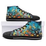 High-Top Canvas Shoes Colorful Butterflies Art