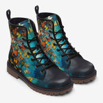 Leather Boots Colorful Butterflies Art