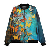 Bomber Jacket Colorful Butterflies Art