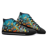High-Top Canvas Shoes Colorful Butterflies Art