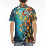Men's Polo Shirt Colorful Butterflies Art