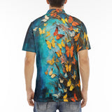 Men's Polo Shirt Colorful Butterflies Art