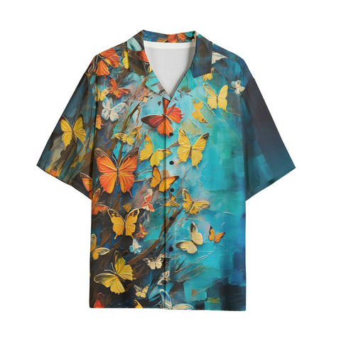 Hawaiian Shirt Colorful Butterflies Art