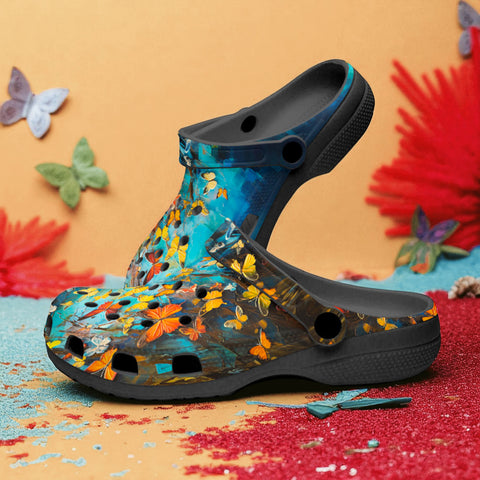 Classic Clogs Colorful Butterflies Art