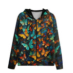 Men's Zip Up Hoodie Colorful Butterflies