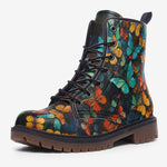 Leather Boots Colorful Butterflies
