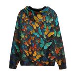 Men's Zip Up Hoodie Colorful Butterflies