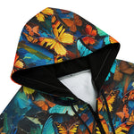 Men's Zip Up Hoodie Colorful Butterflies