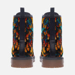 Leather Boots Colorful Butterflies