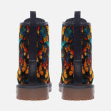 Leather Boots Colorful Butterflies