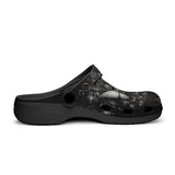 Classic Clogs Gothic Silver Butterfly And Flowers