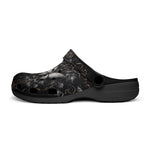 Classic Clogs Gothic Silver Butterfly And Flowers