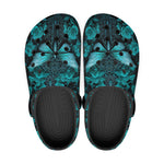 Classic Clogs Gothic Turquoise Butterfly And Flowers