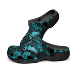 Classic Clogs Gothic Turquoise Butterfly And Flowers