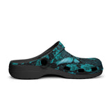 Classic Clogs Gothic Turquoise Butterfly And Flowers