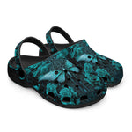 Classic Clogs Gothic Turquoise Butterfly And Flowers