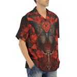 Hawaiian Shirt Gothic Butterfly with Red Roses