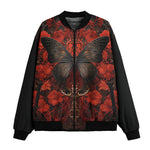 Bomber Jacket Gothic Butterfly with Red Roses