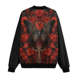 Bomber Jacket Gothic Butterfly with Red Roses