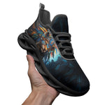 Sports Sneakers Aztec Lion with Colorful Feathers