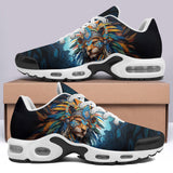 Air Cushion Sneakers Aztec Lion with Colorful Feathers