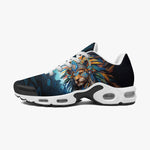 Air Cushion Sneakers Aztec Lion with Colorful Feathers