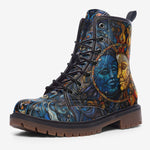 Leather Boots Stained Glass Sun and Moon