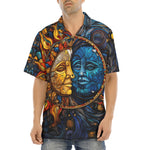 Hawaiian Shirt Stained Glass Sun and Moon