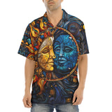 Hawaiian Shirt Stained Glass Sun and Moon