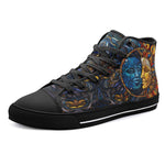 High-Top Canvas Shoes Stained Glass Sun and Moon