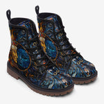 Leather Boots Stained Glass Sun and Moon