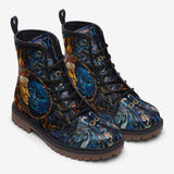 Leather Boots Stained Glass Sun and Moon