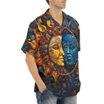 Hawaiian Shirt Stained Glass Sun and Moon