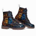 Leather Boots Stained Glass Sun and Moon