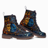 Leather Boots Stained Glass Sun and Moon