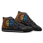 High-Top Canvas Shoes Stained Glass Sun and Moon
