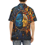 Hawaiian Shirt Stained Glass Sun and Moon