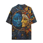 Hawaiian Shirt Stained Glass Sun and Moon