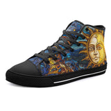 High-Top Canvas Shoes Ancient Fantasy Sun and Moon