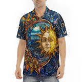 Men's Polo Shirt Ancient Fantasy Sun and Moon